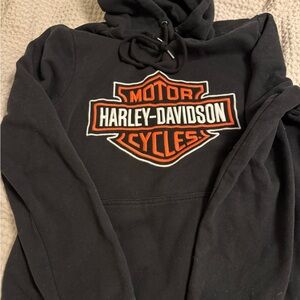 Harley-Davidson Black and Orange Logo Sweater